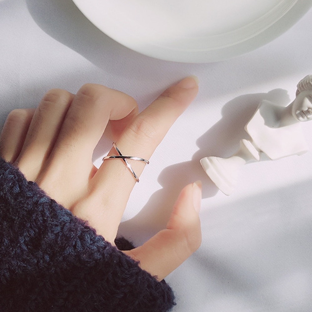 Simplistic Geometric Infinity X Signature Ring - image 2